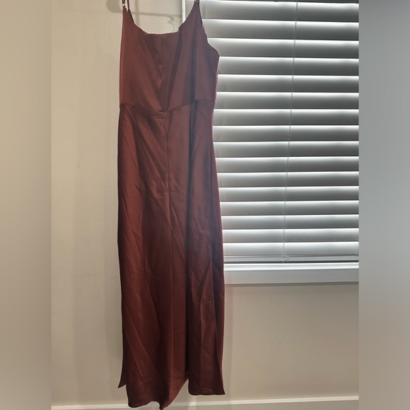 NWT Revelry Skye Satin Cinnamon Rose Bridesmaid Dress (Petite length) - Picture 3 of 5